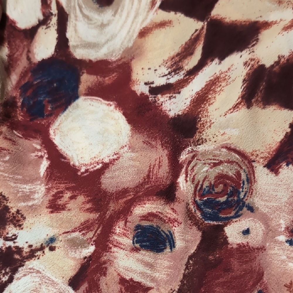 Vintage 90's Votre Nom Maroon Cream And Blue Floral Maxi Dress Made In France 38 - Picture 3 of 4